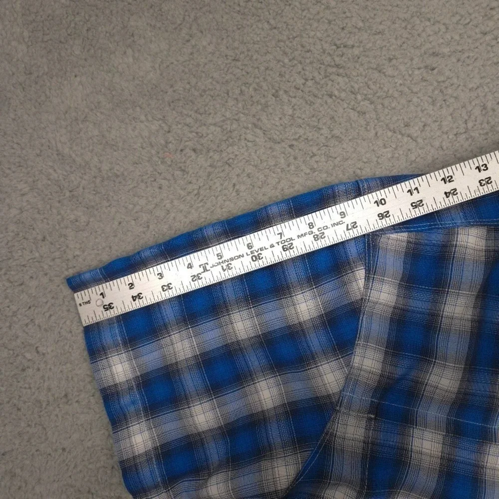 The North Face Performance Shirt Mens Small Blue Gray Plaid Short Sleeve Hiking